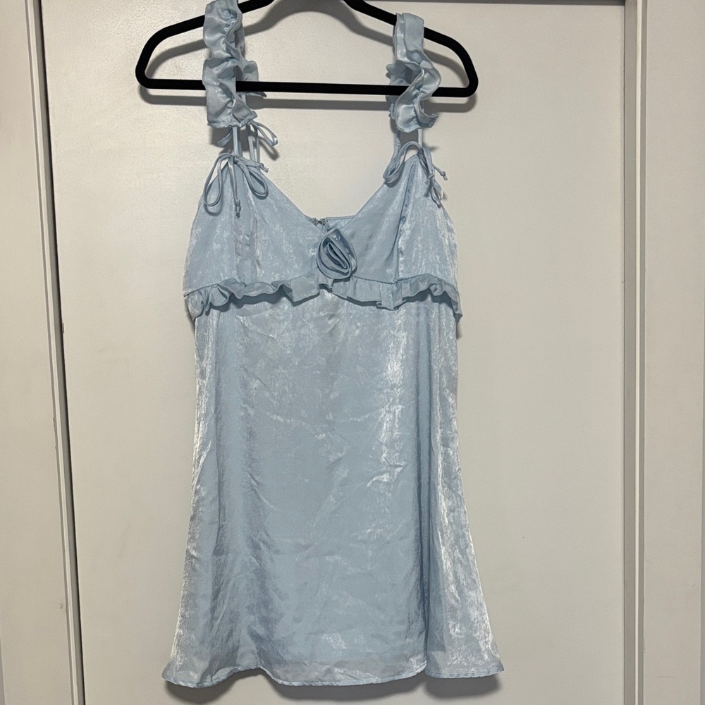 Wild Fable Light Blue Mini Dress with Ruffles